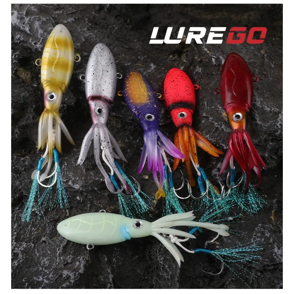 1PC  40g 50g Large VIB Lure with Squid-Imitating Design for Professional Boat and Trolling Fishing.