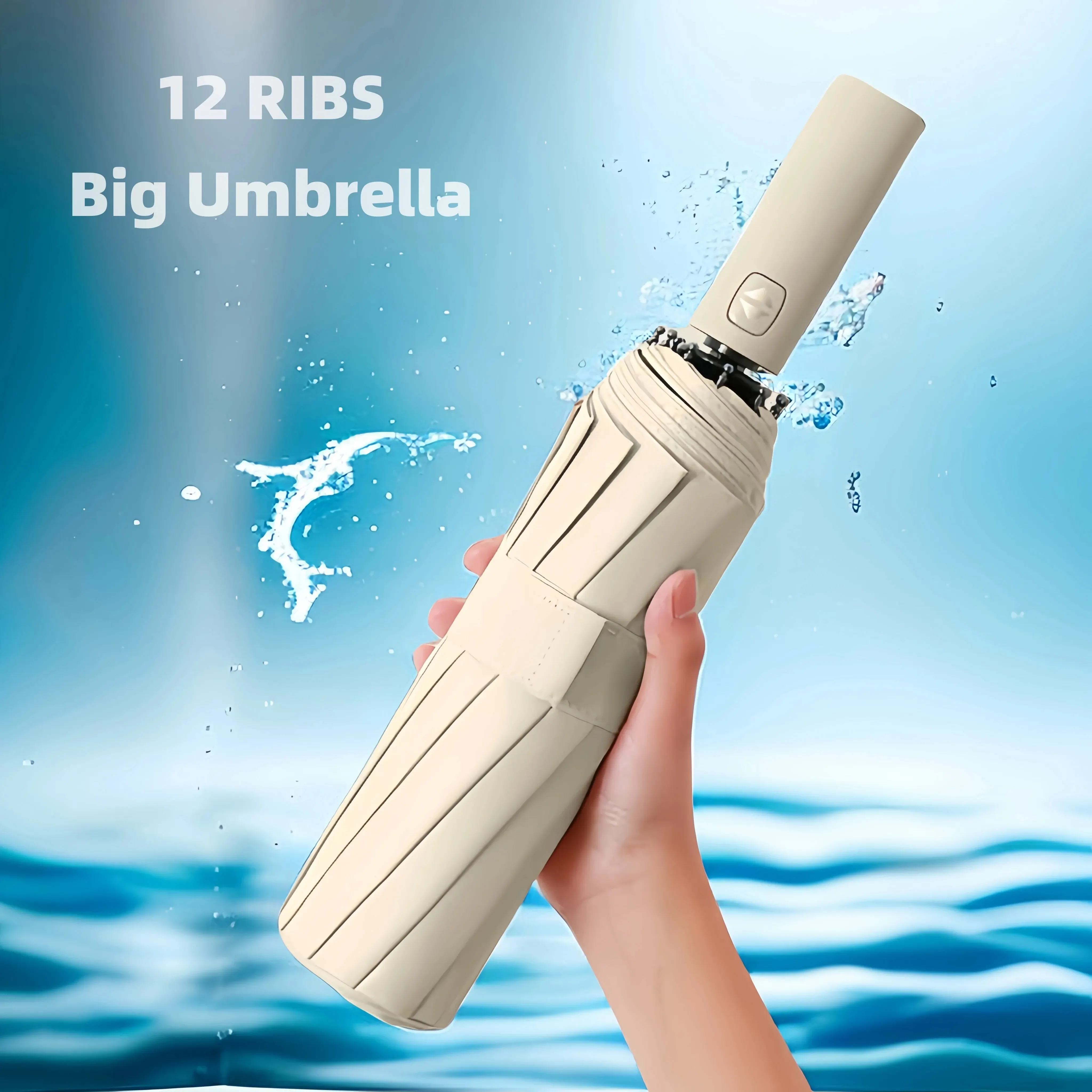 

Strong Wind Resistant Umbrella 12K Ribs Fully-automatic Folding 108cm Diameter Business Outdoor Travel UV Parasol and Rain