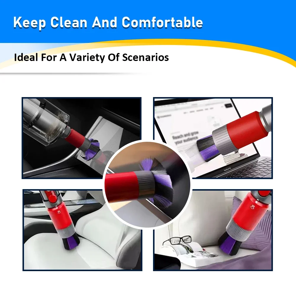 Scratch-free Dusting Brush Spare Part for Dyson V7 V8 V10 V11 V12 V15 Vacuum Cleaners Self-cleaning Soft Bristles Accessories