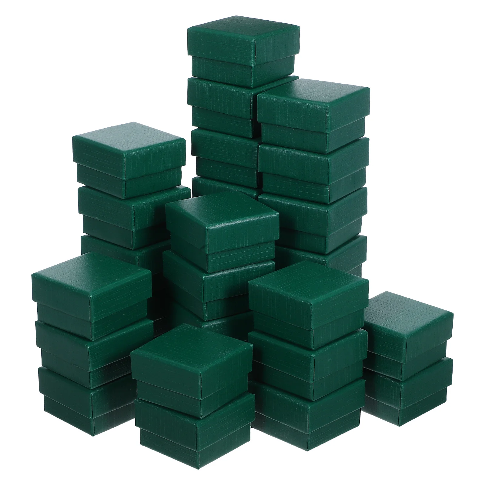 

32Pcs Mini Jewelry Box Green Small Travel Organizer Compact Storage for Rings Earrings Necklaces Bracelets Gift