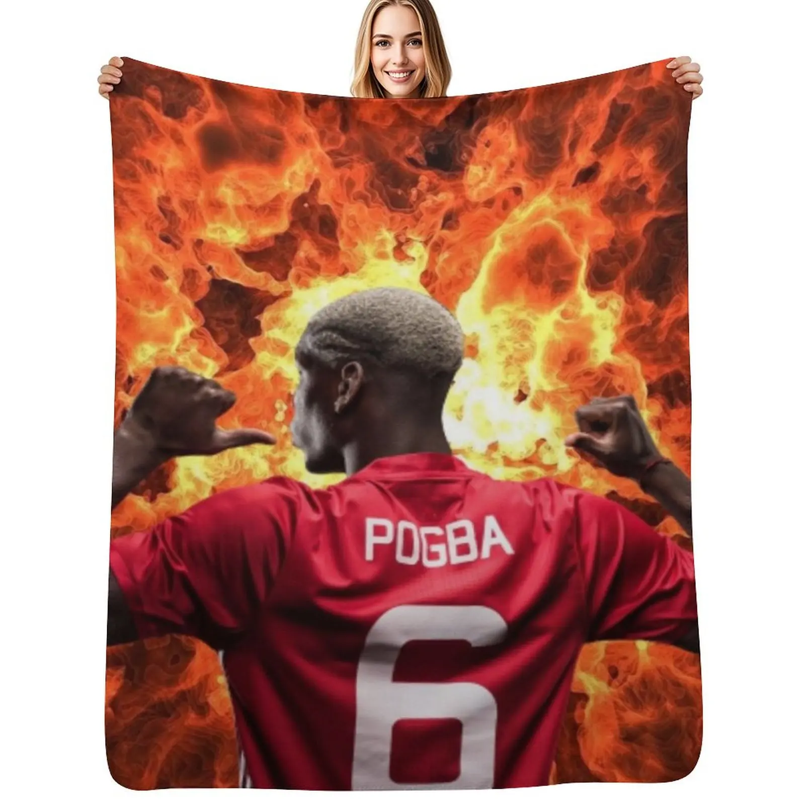 

Paul Pogba Art Throw Blanket heavy to sleep Luxury Brand Personalized Gift Picnic Blankets