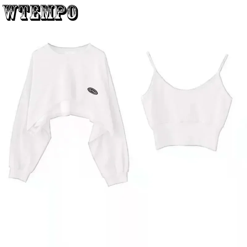 Women\'s Short Thin Sweatshirt Long Sleeve Crew Neck Casual Top Blouse Daily Casual Two-piece Simple Style Wholesale