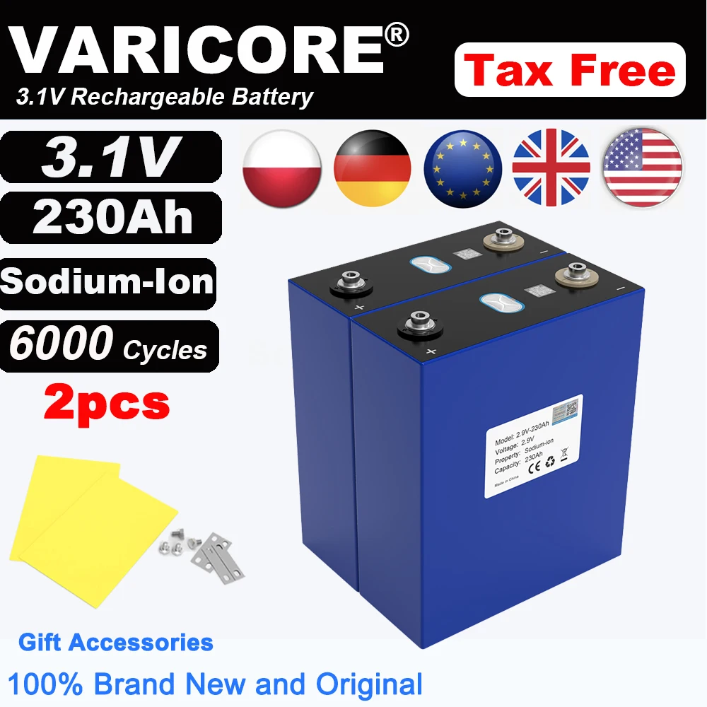 Grade A 3.1V 230Ah Natriumionbatterij 2,9V 20c Bestand tegen lage, hoge temperaturen DIY 12v motorfiets elektrische auto reizen golfkar