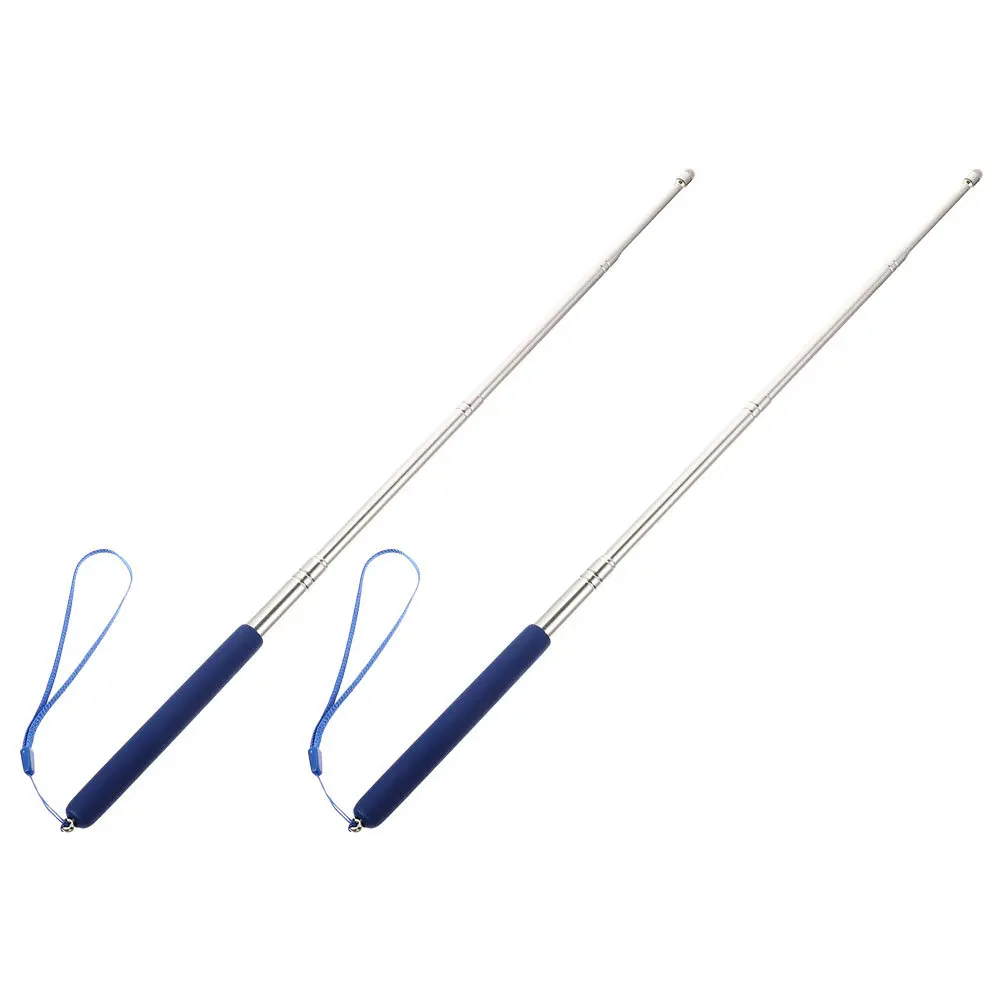 

2Pcs Telescopic Teacher Pointers Stainless Steel Retractable Extendable Handheld Teaching Rod Classroom