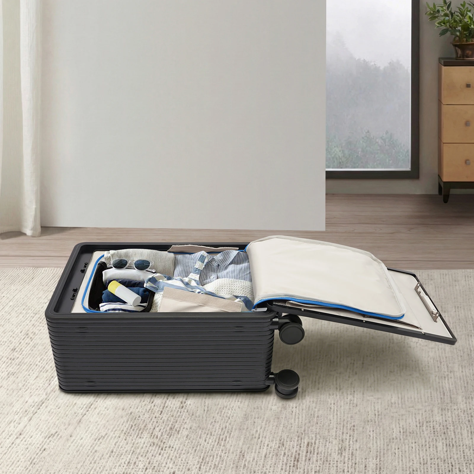 20 Inch Cabin Luggage PC Material TSA Approved USB Charging Portable Suitcase for Business Travelers Students