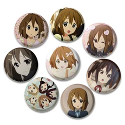 Anime K-ON Cosplay Badges Hirasawa Yui Akiyama Mio Brooches Bags Breastpin for Backpacks Clothing Jewelry HD Print Handmade Pin