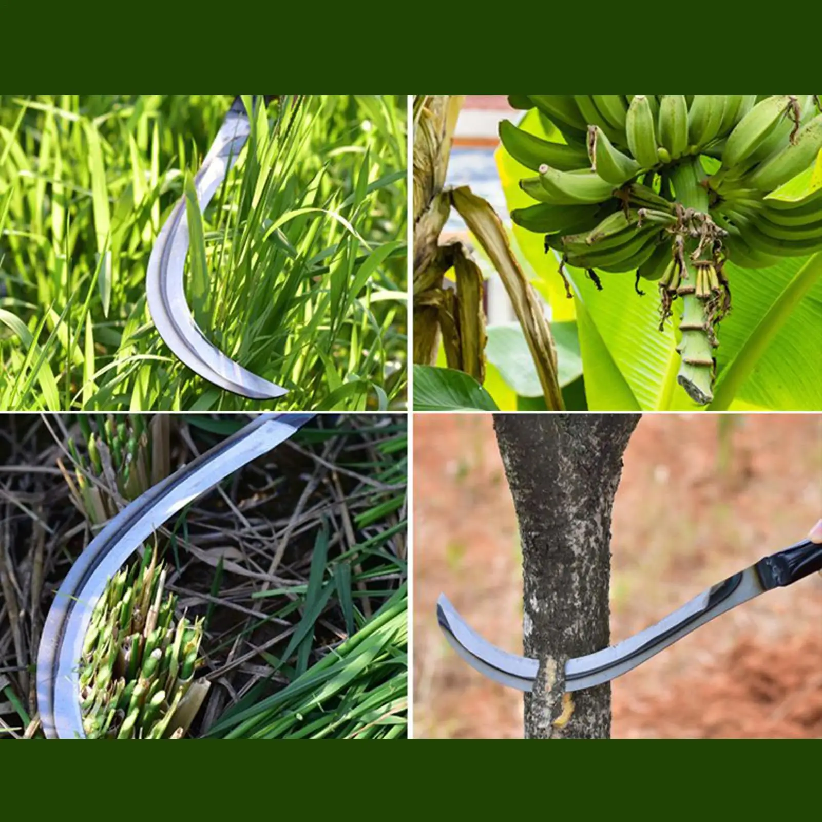 

Серп для травы из высокопрочной марганцевой стали, мачете для расчистки кустов, серп для садоводства, уборки усадебных участков, прополки зарослей, работ в джунглях и на приусадебных участках