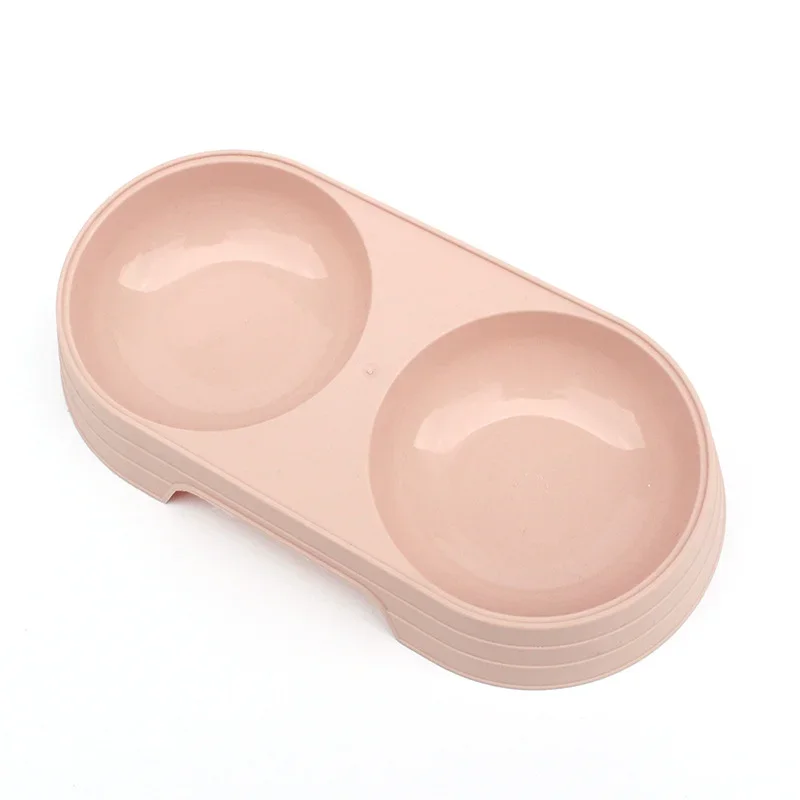 Double Plastic Pet Food Bowl Drinking Tray Feeder for Kitten and Dog Cat Feeding Supplies Pet Accessories dog bowls