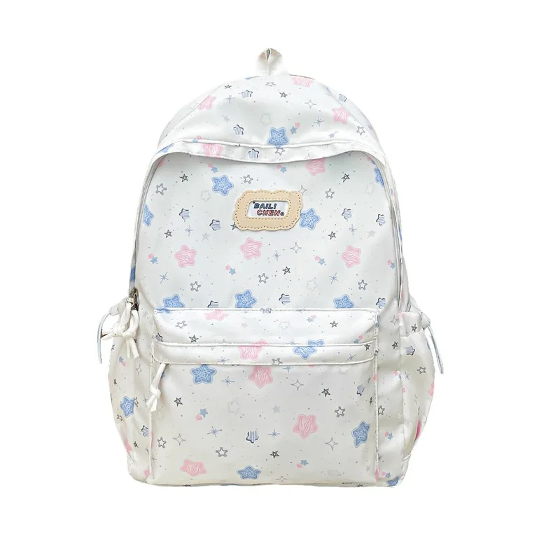 College-style cute backpack for female high school and junior high school girls, lightweight and stylish, simple and versatile c