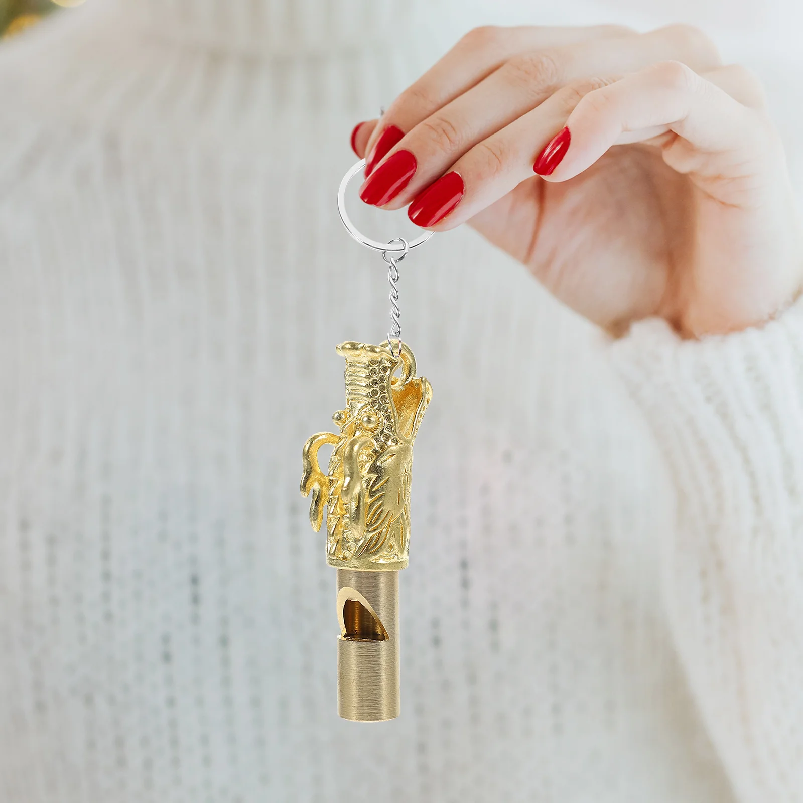 4 قطعة رأس التنين صافرة النحاس الحرفية رائعة نحت بصوت عال الطوارئ في الهواء الطلق بقاء الرياضة المنافسة صافرة