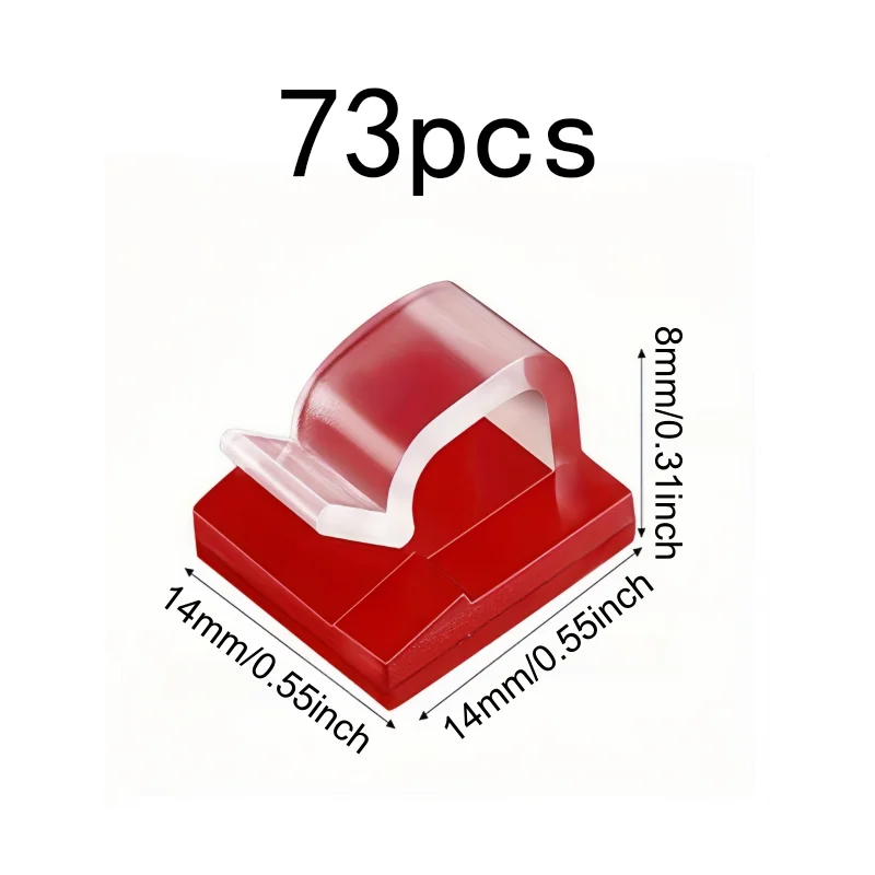 73Pcs Transparent No-residue Self-adhesive Cable Clips, Invisible Wire Fix Holder, Home Car Office Cable Organizer