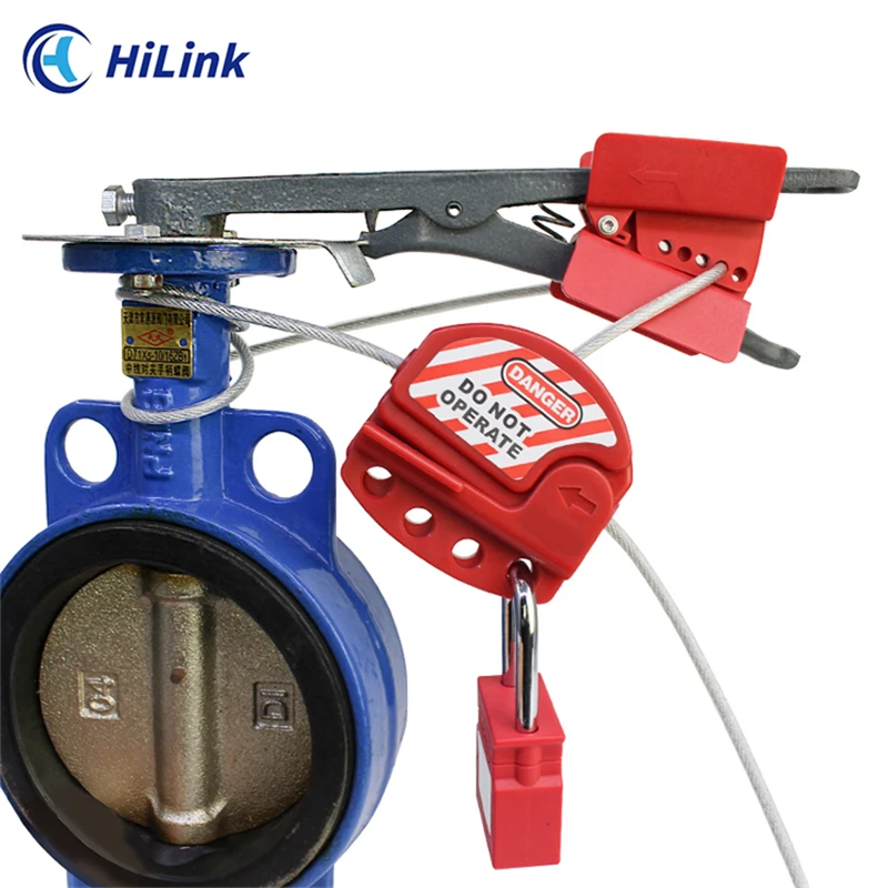 Suitable For All  Type Butterfly Valves,All-Purpose Adjustable Wedge Shaped Butterfly Valve Lockout Use with 4mm Cable Lockout