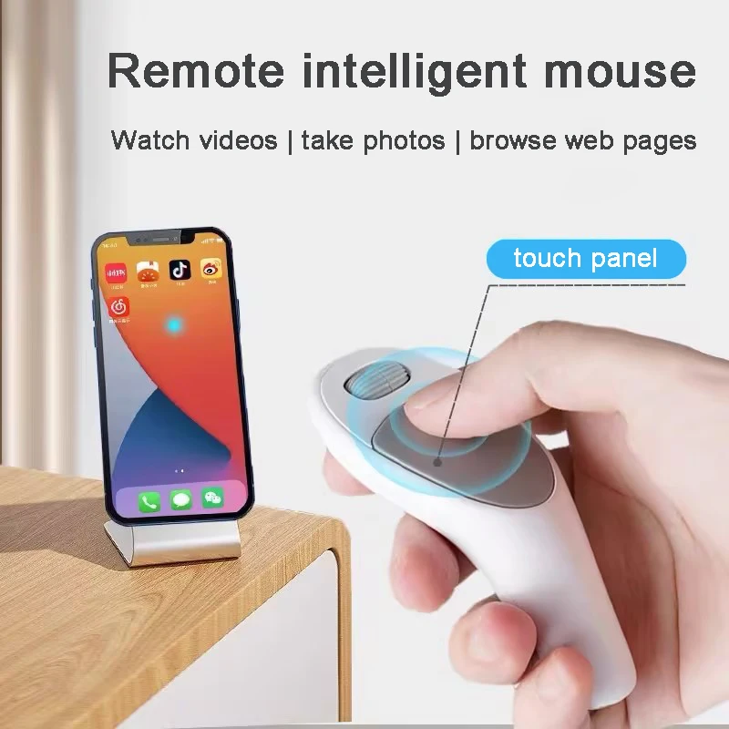 Mini Wireless Bluetooth Mouse Remote Control Rechargeable Type-C Mice Touch Control Thumb Finger Mouse For Phone iPad Tablet