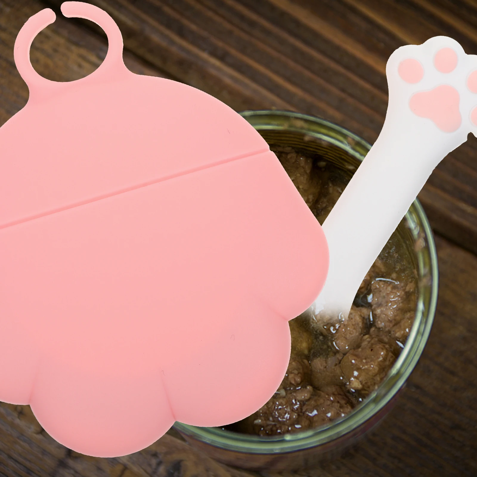 

1 set Cat Canned Lid Opener Pet Food Covers Lids Spoon Tin Feeding Silica Gel Reusable Durable Sealing Flexible Fits Snugly
