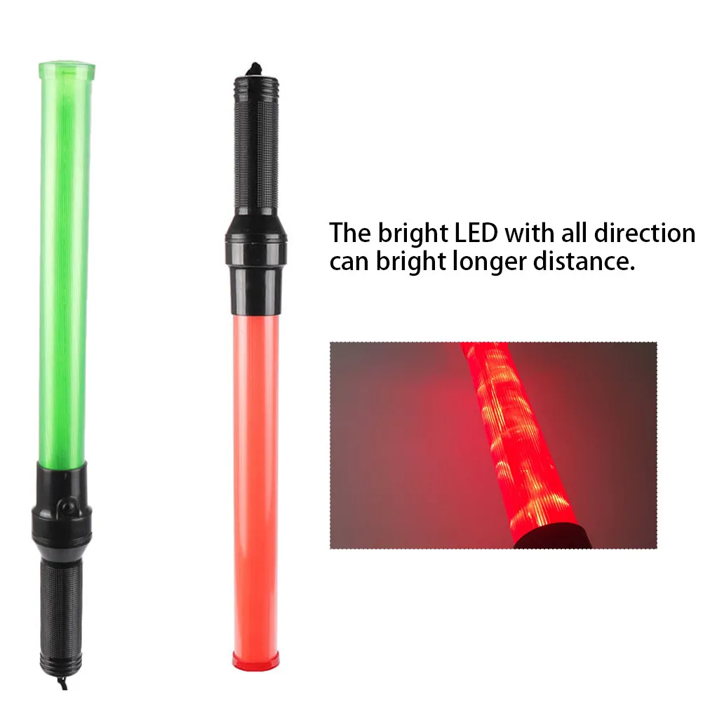 2Pcs LED Safety Beacon 54Cm Super Bright Flashing Traffic Baton with All Direction Light for Firefighting Camping Hiking Fishing