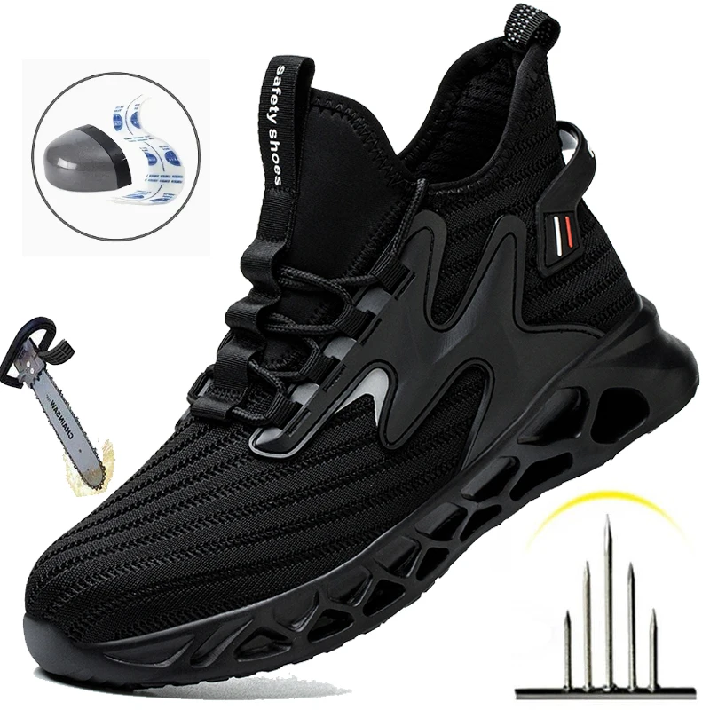 

Breathable Men Work Shoes Steel Toe Safety Boots European Standard Anti-smash Anti-puncture Industrial Shoes Ladies Safety Shoes