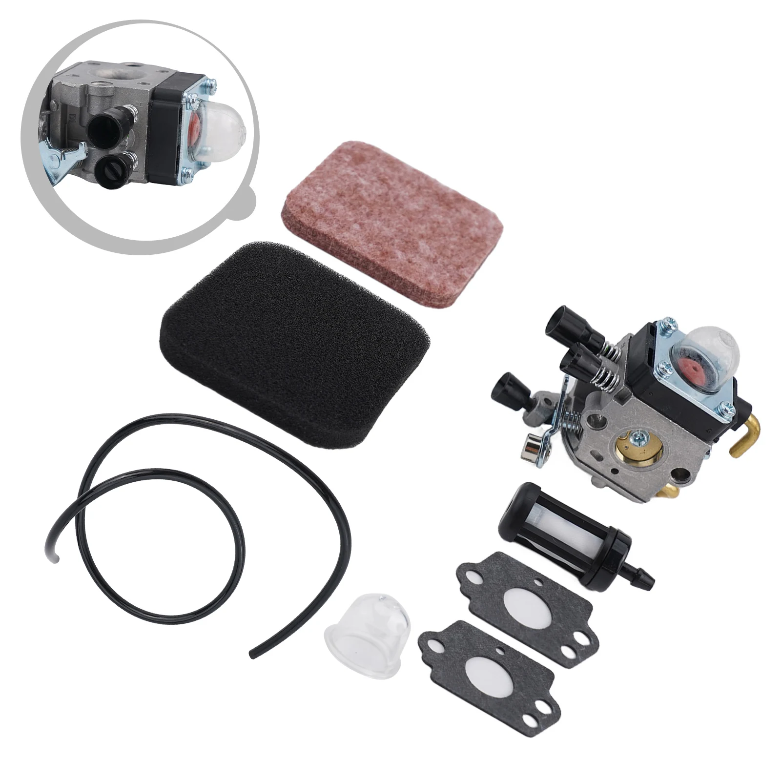 /Carburetor /With /Fuel Line Gaskets For FS55 FS45 FS74 FS76 FS80R FS85R HT70 HT75 String Trimmer Parts Replacement Kit