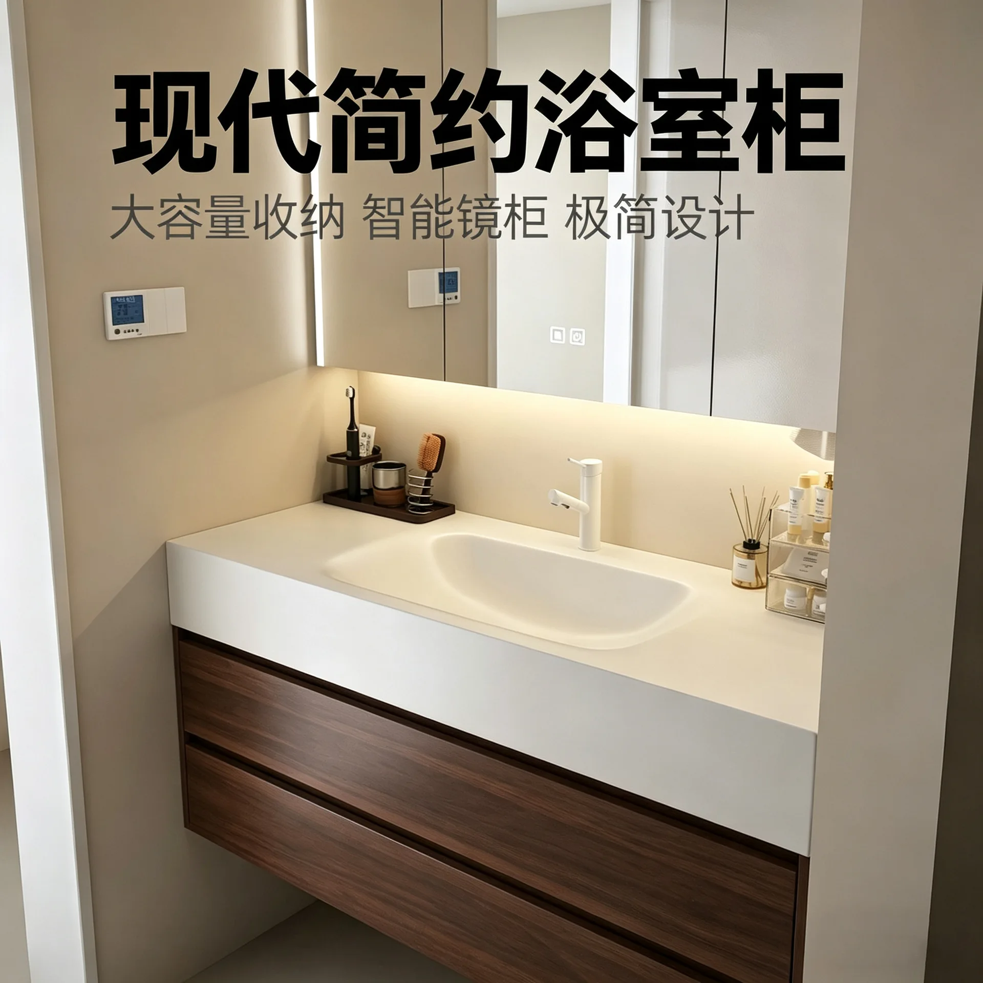 2026 New Medieval Style Rock Slab Hot Bending Integrated Bathroom Cabinet Combination Bathroom Wash Basin Washstand