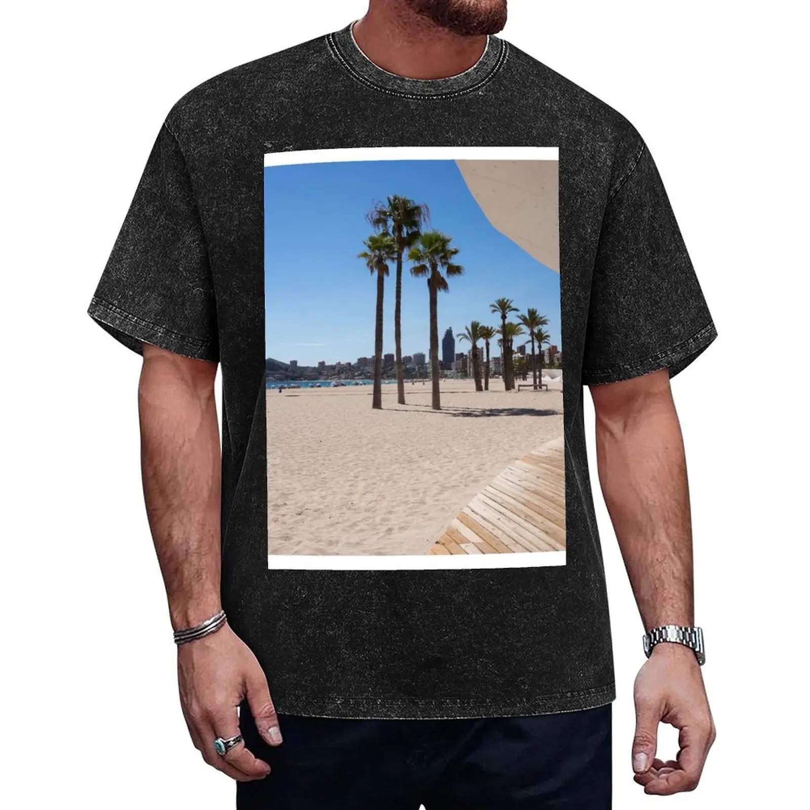 

Alicante beach. T-Shirt summer top graphic tee shirt vintage t shirts boys animal print mens clothing