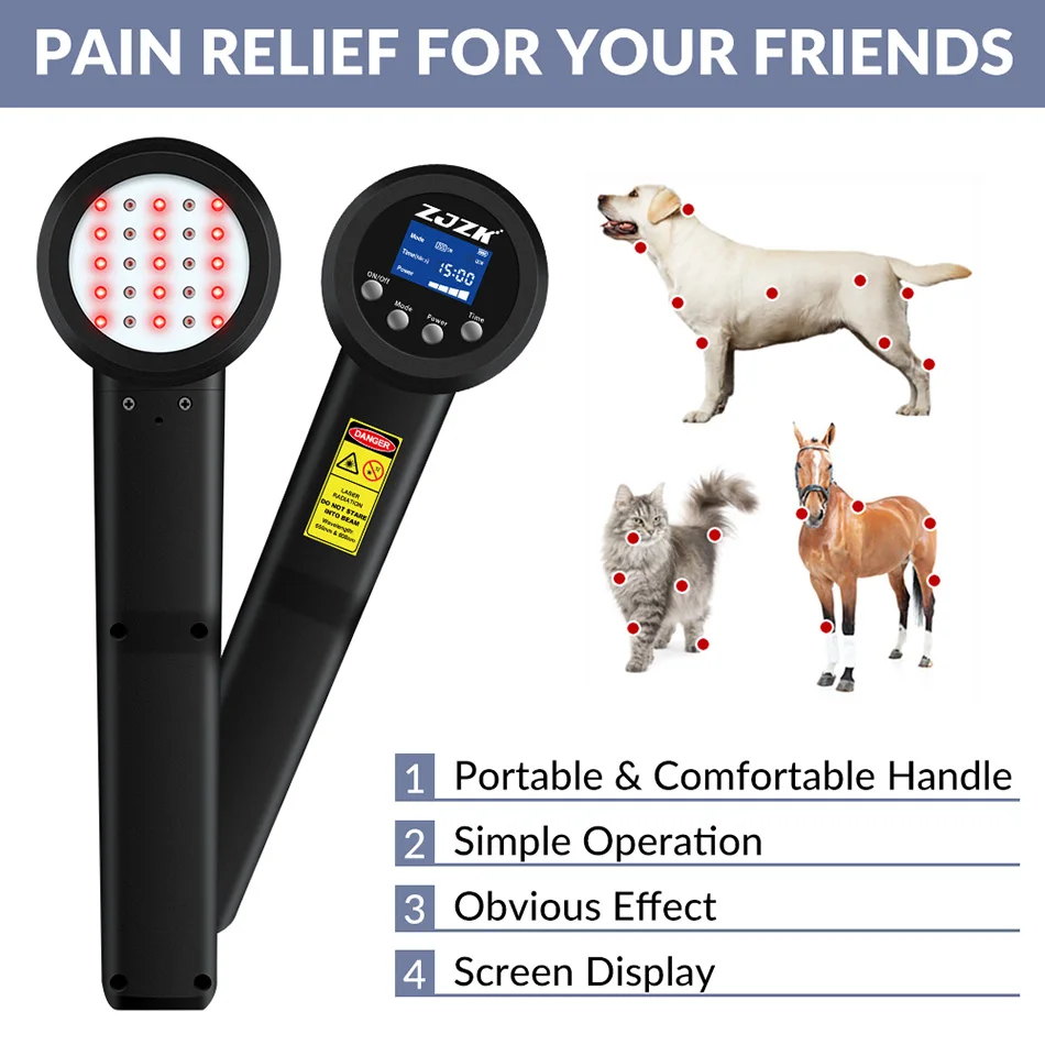 Portable Therapeutic Laser Pain Therapy Device 5W 808nmx15+650nmx10 25 Diodes for Pain Relief Anti-inflammation Tissue Repair