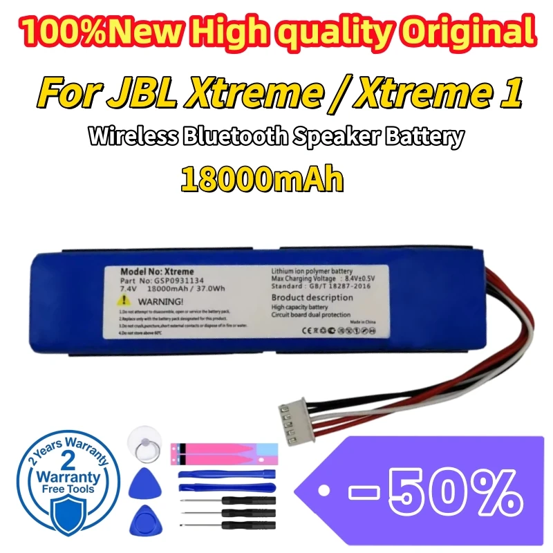 100%New High quality Original 18000mAh For JBL Xtreme 1 Xtreme1 Extreme GSP0931134  Speaker Batteries Fast Shipping+Tools