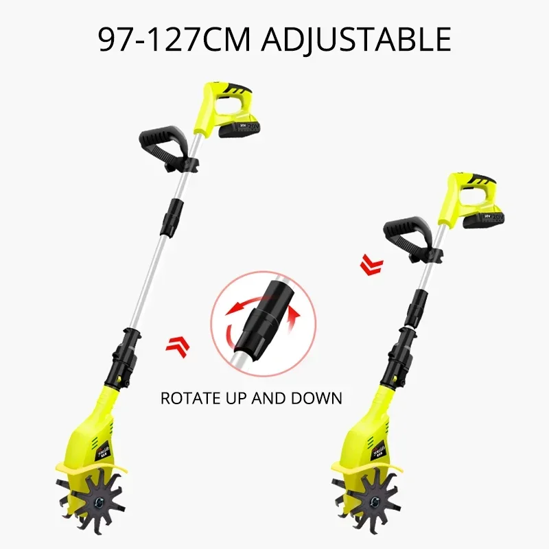 Handheld Electric Garden Weeder Mini Tiller Micro Tiller Hoe Rotary Tiller Weeder Cordless Tractor Cultivator Garden Tools