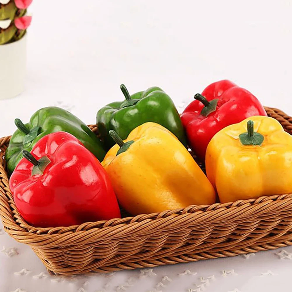 3pcs Realistic Artificial Imitated Chili Peppers Vegetables Decoration Restaurants Photography Props For Children Pretend Toy