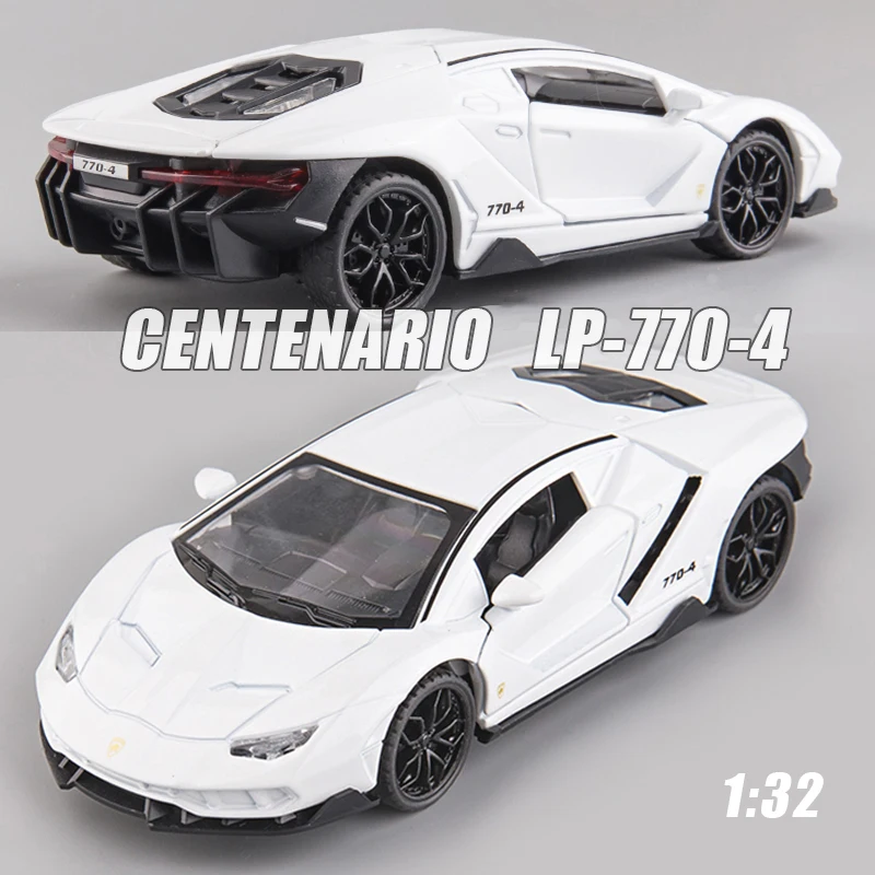 1:32 Centenario LP770 Alloy Sports Car Model Diecast Metal Toy Vehicles Car Collection High Simulation Sound Light Children Gift