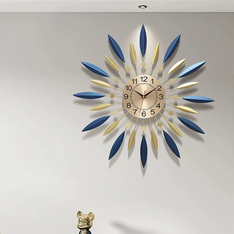 Metal Elegant Premium Wall Clock Unique Upgrade Design Modern Digital Clock Living Room Nordic Relojes De Pared Home Decor Items