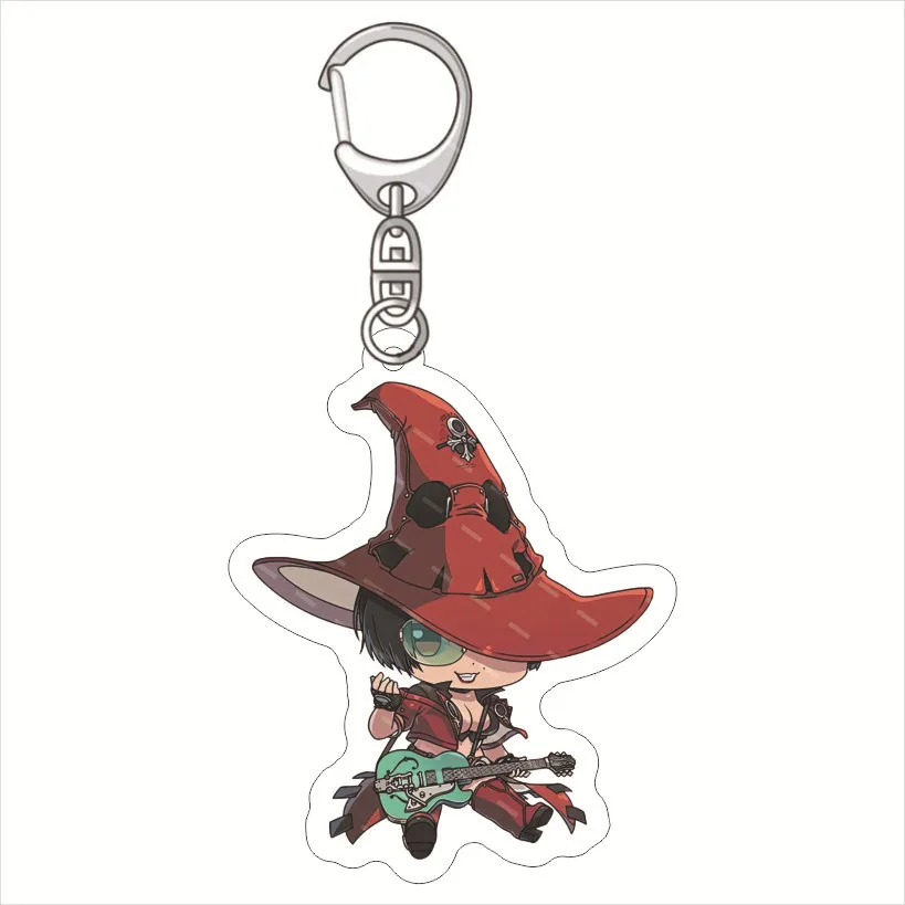 Hot Game Fans Anime GUILTY GEAR Cute Acrylic Keychain HD Cartoon Figures Bridget, Sol, Ramlethal Peripherals Keyring Bag Pendant