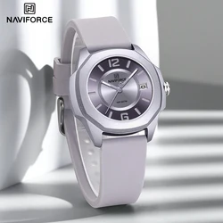 New NAVIFORCE Ladies Wristwatch Fashion Elegant Female Quartz Silicone Band Watch Waterproof Date Display Window Gifts for Women