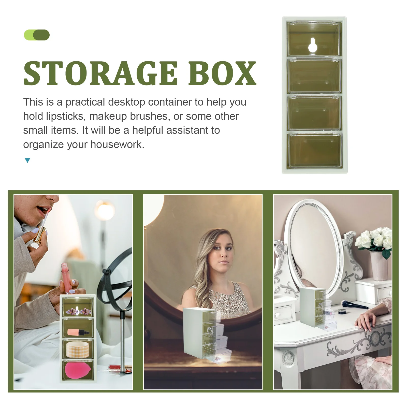 

Plastic Multi Layer Storage Box Desktop Organizer Jewelry Storage Container Dormitory Accessory