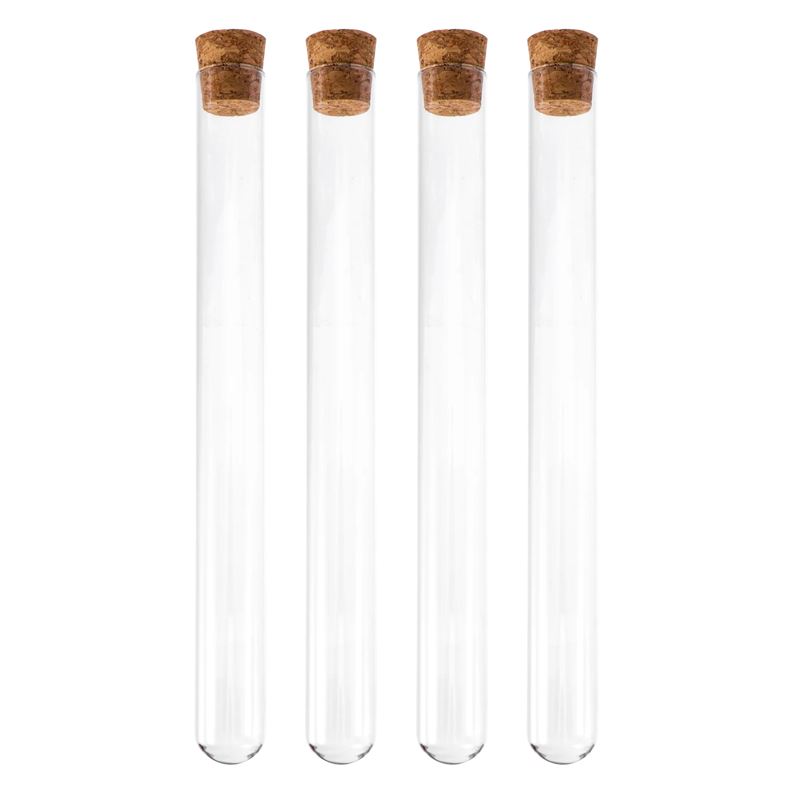4pcs Glass Test Tubes Wide Mouth Flat Bottom Transparent For Sample Liquid Storage Experiments Small