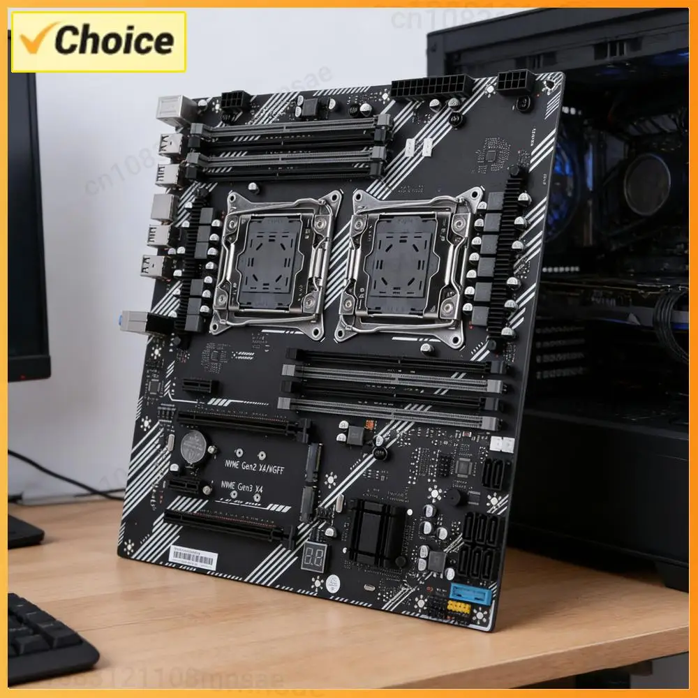 X99 Dual Mainboard 8 DDR4 Memory Slot PC Mainboard USB 3.0 USB 2.0 M.2 NVME SATA 3.0 Interface for Desktop Computer Components