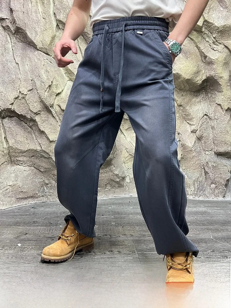 

Loose Fit Men's Casual Pants Straight Leg Lyocell Blend Line Outdoor Sle Breathable Polyester Blend