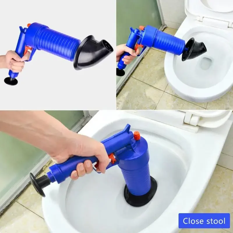 High Pressure Air Power Drain Blaster Gun Powerful Manual Sink Plunger Opener Cleaner Pump for Toilets Showers for Bathroom