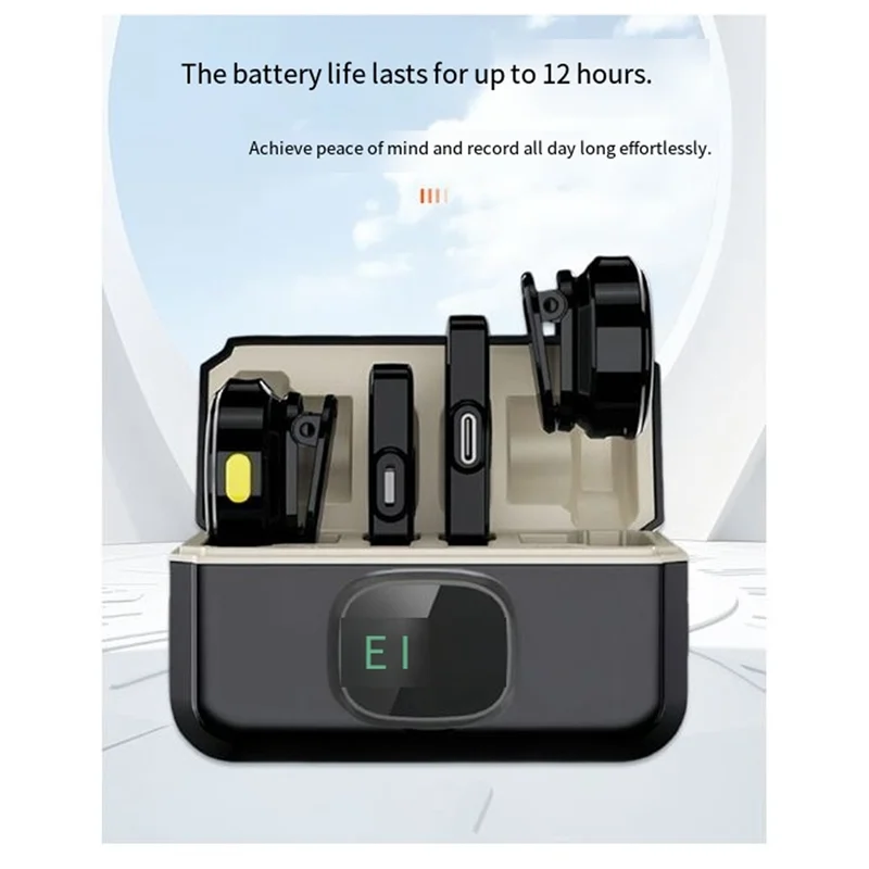 Micrófono Lavalier inalámbrico A25P con estuche de carga micrófono con chip Plug And Play 2,4G