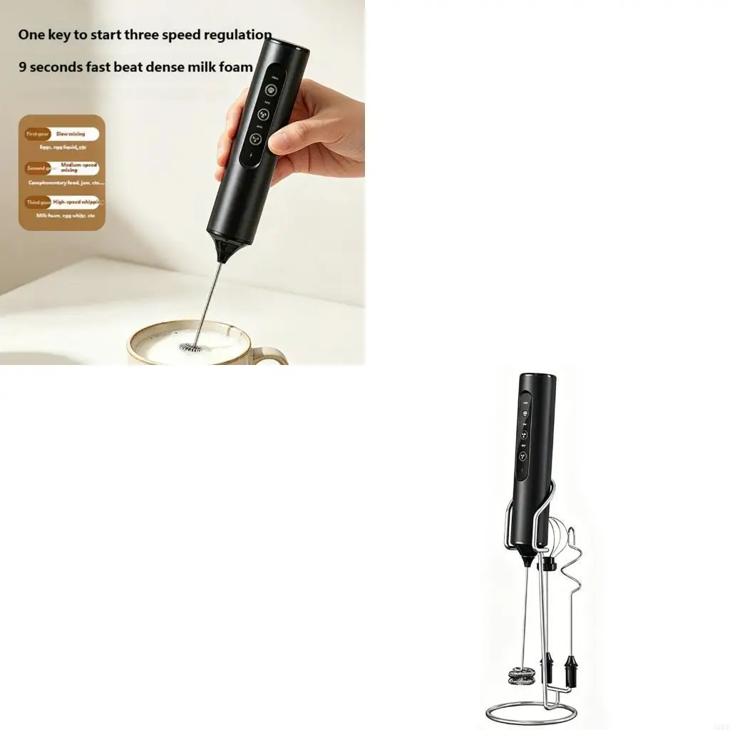 J6PE Daily Drink Frother with Metal Head for Coffee and Milk Tea Use