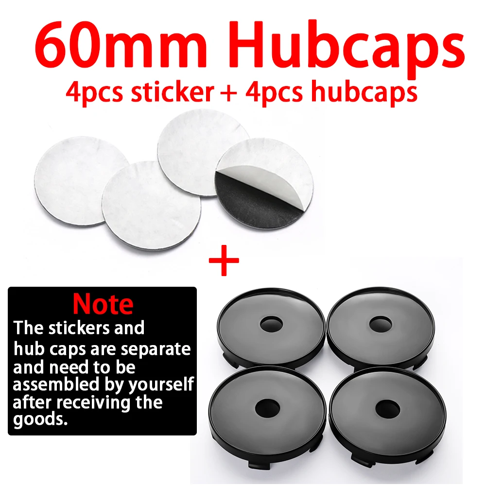 4pcs 60/63/68mm Car Wheel Center Cover Sticker Hub Caps Accessories For Volkswagen VW Golf Polo Touran TSI TDI R32 MK4 GTI Rline