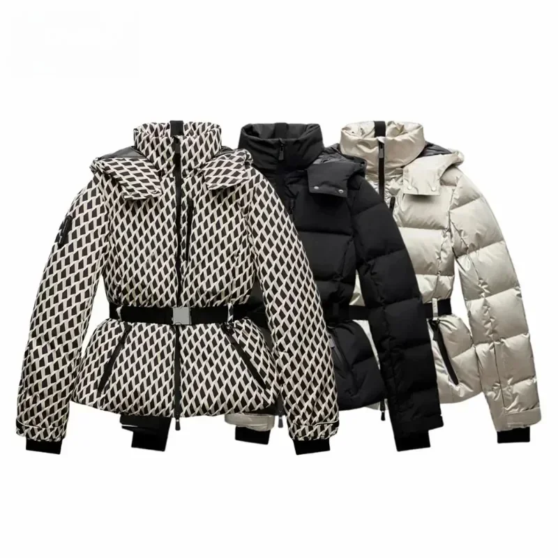 2025 New Women'S Fashion Waist With Belt Hooded Down Cotton Jacket Commuting Warm Windproof Jacket More Comfortable To Wear