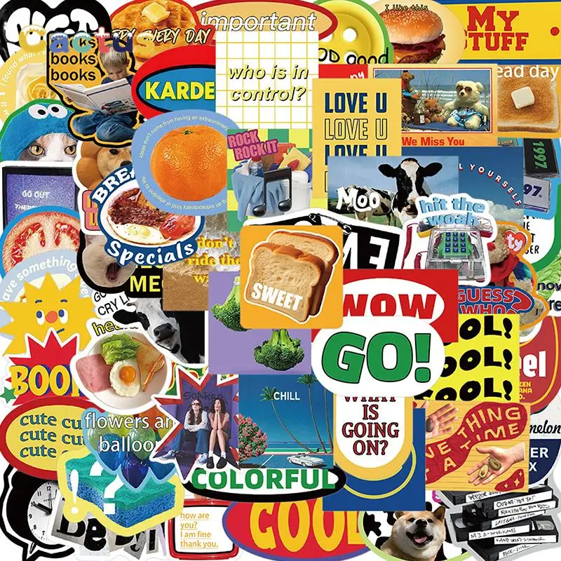 60Pcs European American Sweet Asian Retro Graffiti Sticker Car Guitar Suitcase Laptop Decal DIY Diary Phone Notebook Sticker