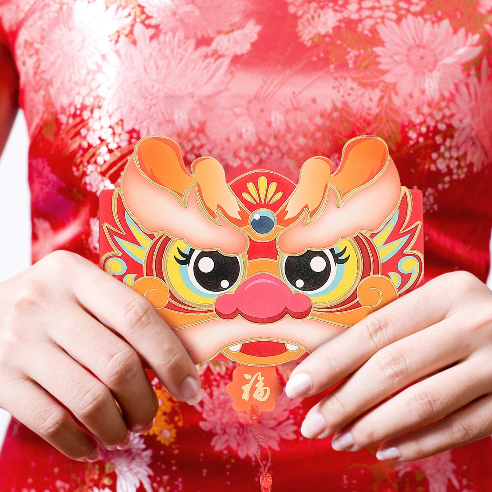 

3Pcs Paper Red Envelopes Chinese Style Creative Red Packet Bright Color Year of Bag for New Year 2024 Money Bag