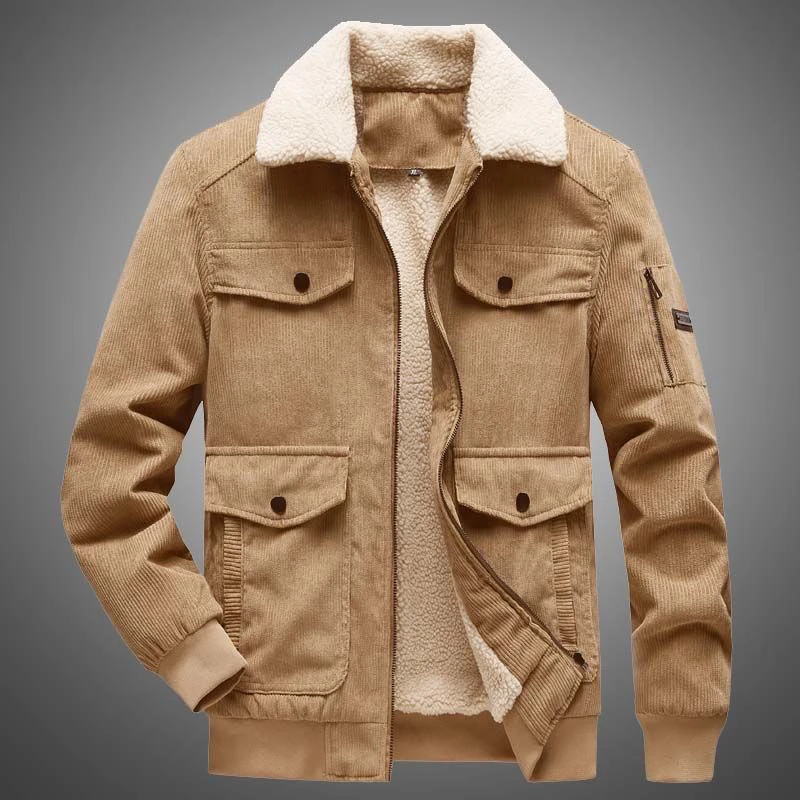 

Мужская зимняя теплая повседневная куртка свободного кроя из вельвета и хлопка, модная вельветовая верхняя одежда, стильное городское пальто