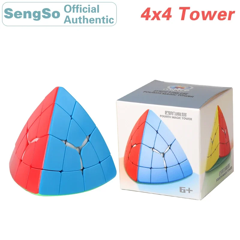 SengSo 4x4 Magic Tower 4x4x4 Pyramid Magic Cube ShengShou Mastermorphix Speed Cube Twisty Puzzle Educational Toy For Children