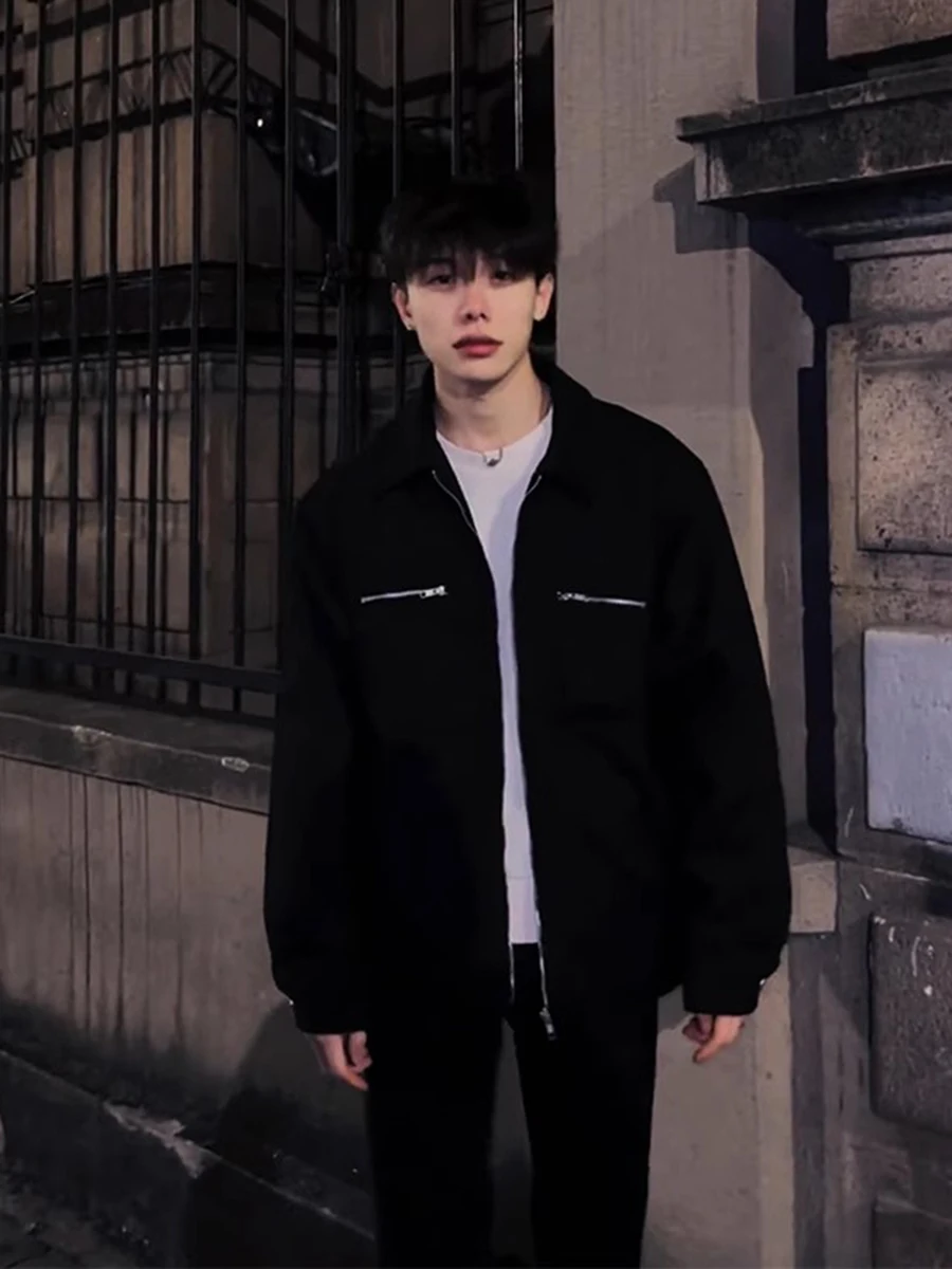 

Мужская куртка Cleanfit Bla Zipper Jaet на молнии, весенне-осенняя, в стиле High Street, пилотская куртка, короткий топ, американская уличная мода