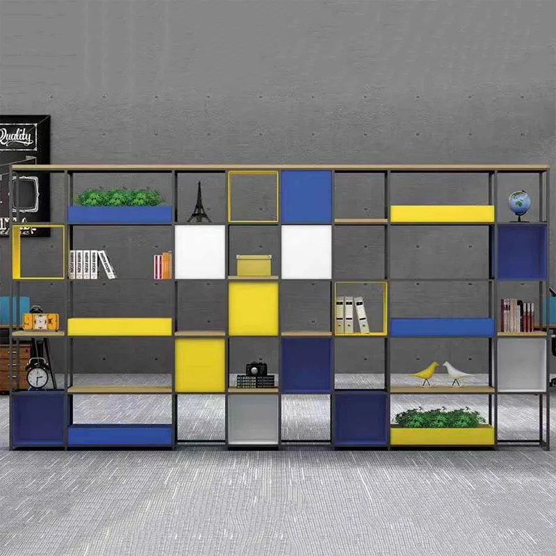 Customize Partition Display Stand Iron Storage Cubicle Bookcase Living Room Cabinet Office Multi-layer Bookshelf Warehouse