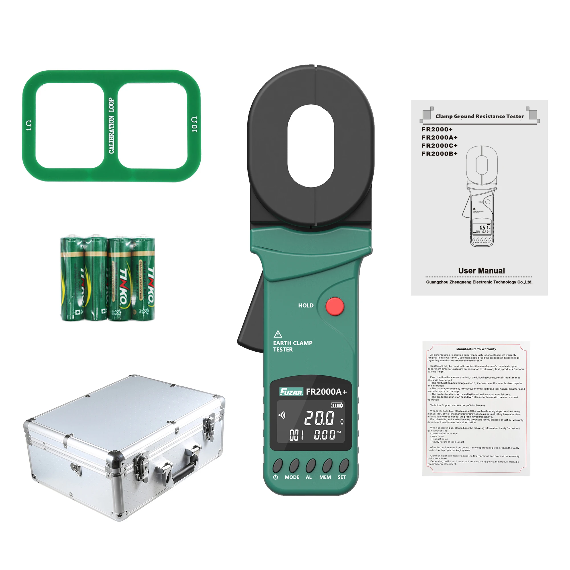 Advanced FR2000+ FR2000C+ FR2000A+ Multifunction Ground Earth Resistance Meter 1200Ω Current 20A With Calibrated Impdedance Loop