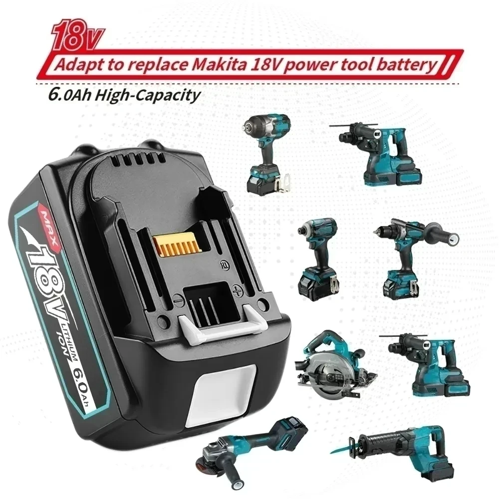 Imagem -04 - Bateria de Íon de Lítio Recarregável para Makita Mais Recente Atualização Bl1860 18v 8000mah Bl1840 Bl1850 Bl1830 Bl1860b Lxt 400