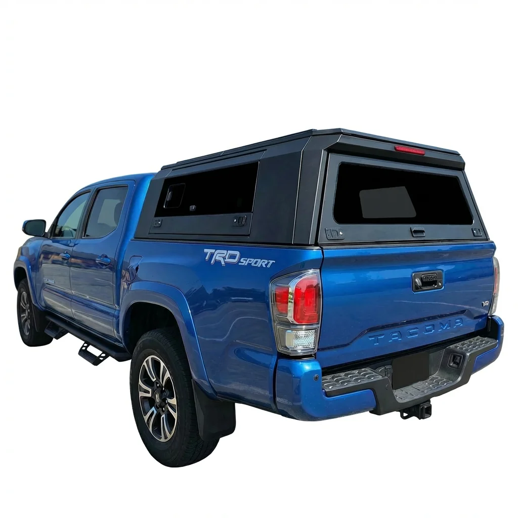 

Аксессуары для пикапов 4x4: Алюминиевый жесткий тент-кемпер для Toyota Tacoma Double Cab 2024, 5.0 футов