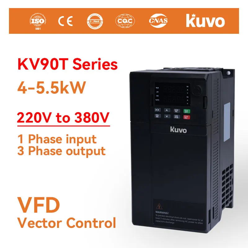 Input 220V to Output 380V VFD Variable Frequency Drive Converter Inverter3.7/4/5.5 KW Motor Speed Controller